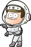 caricature d'astronaute heureux vecteur