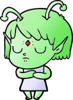 fille extraterrestre de dessin animé vecteur