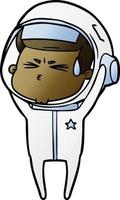 astronaute stressé de dessin animé vecteur
