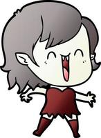 fille de vampire heureux dessin animé mignon vecteur