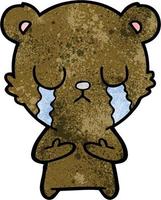 ours de dessin animé qui pleure vecteur