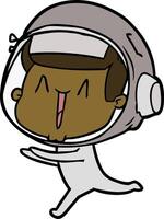 heureux, dessin animé, astronaute, courant vecteur