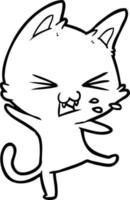 chat de dessin animé faisant une crise de colère vecteur