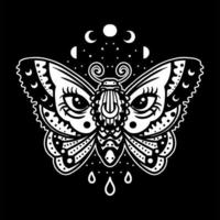 tatouage de papillon nocturne vecteur