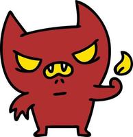 dessin animé d'un petit diable en colère vecteur