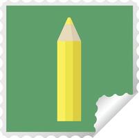 crayon de couleur jaune graphique autocollant carré timbre vecteur