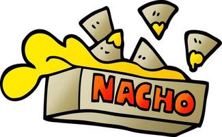 boîte de nachos de dessin animé illustration dégradé de vecteur