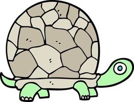 tortue de dessin animé de style doodle dessiné à la main vecteur