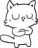 chat de dessin animé noir et blanc vecteur