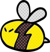 abeille de dessin animé de style bande dessinée vecteur