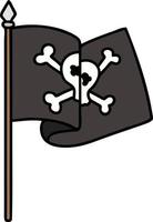 tatouage traditionnel d'un drapeau pirate vecteur