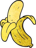 banane de dessin animé illustration texturée grunge vecteur