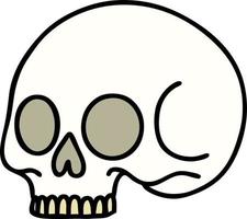 tatouage traditionnel d'un crâne vecteur