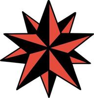 tatouage traditionnel d'une étoile vecteur