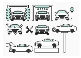 Icônes de maintenance automobile vecteur