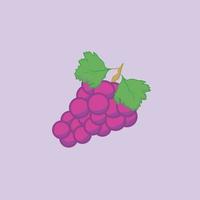 illustration graphique vectorielle de raisins frais violets. idéal pour les livres pour enfants et plus encore. vecteur