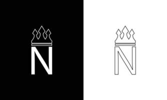 lettre n logo icône éléments de modèle de conception vecteur