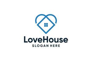 conception de vecteur de logo de santé de soins de maison d'amour