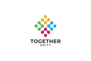 concept de conception de logo de diversité de travail d'équipe communautaire vecteur