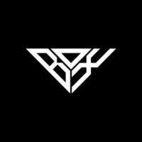 création de logo de lettre bdx avec graphique vectoriel, logo bdx simple et moderne en forme de triangle. vecteur