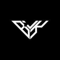création de logo lettre bjk avec graphique vectoriel, logo bjk simple et moderne en forme de triangle. vecteur