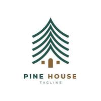 modèle de conception de logo de maison de pin simple et propre vecteur