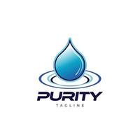 modèle de conception de logo de goutte d'eau de pureté vecteur