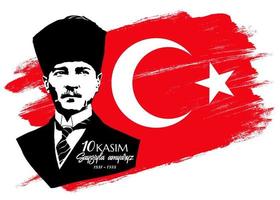 10 kasim ataturk'u anma gunu traduction 10 novembre, jour commémoratif d'ataturk vecteur