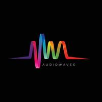 icône de symbole de logo de vagues audio colorées vecteur