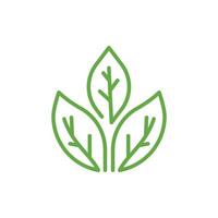 icône de vecteur d'élément de nature d'écologie de feuille verte, icône de feuille, vecteur d'élément de nature d'écologie de feuille verte. icône de dessin au trait
