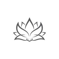 modèles de logo de lotus linéaire. logo de lotus linéaire floral vectoriel. concevoir le contour de la fleur de lotus. illustration vectorielle. icône de lotus vecteur