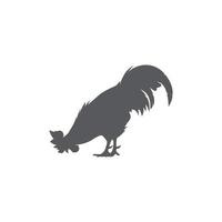 icône de silhouette de coq. vue de côté du coq mâle. illustration vectorielle. vecteur de logo de poulet