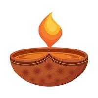 lampe diwali en bois vecteur