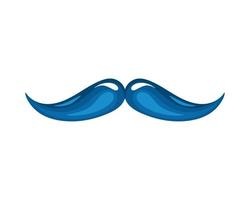 accessoire facial moustache bleue vecteur