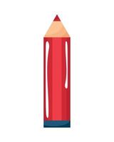 fournitures scolaires crayon rouge vecteur