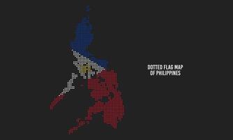 carte abstraite du drapeau des philippines en pointillés vecteur