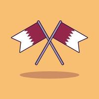 vecteur de conception de dessin animé de drapeau de coupe du monde qatar