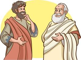 illustration vectorielle de deux grands penseurs grecs philosophes vecteur