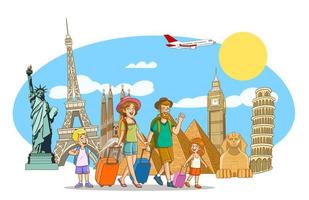 vacances en famille voyage illustration vectorielle vecteur