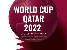 fond de coupe du monde 2022, ballon avec drapeau du qatar, illustration vectorielle vecteur