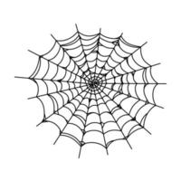 toile d'araignée isolée sur fond blanc. contour de la toile d'araignée pour les conceptions de fête d'horreur. croquis illustration vectorielle vecteur