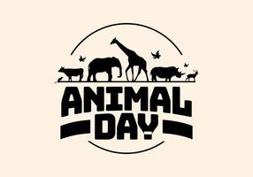 journée mondiale des animaux avec un groupe d'animaux célébré le 4 octobre. vecteur