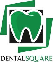 création de logo vectoriel dentiste et clinique dentaire. création de logo de lettre de soins dentaires sains.