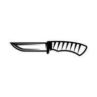 couteau de chasse rétro vintage pour le camping. peut être utilisé comme emblème, logo, badge, étiquette. marque, affiche ou impression. art graphique monochrome. vecteur