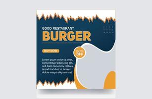 conception de menu d'offre de restaurant bannière de menu de nourriture super délicieuse pizza burger publication sur les médias sociaux conception de couverture de friture de poulet modèle de conception de vignette de bannière de couverture vecteur