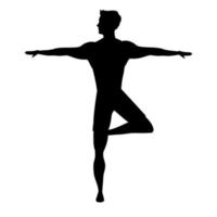 athlète, danse, ballet, silhouette, icône vecteur