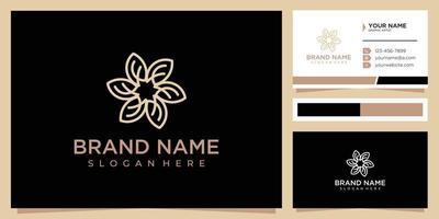 fleur lettre f logo design inspiration avec carte de visite vecteur