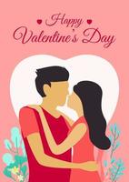 cartes d'illustration vectorielles pour la saint valentin. couple amoureux, mec et fille à un rendez-vous, mariage, proposition. vecteur