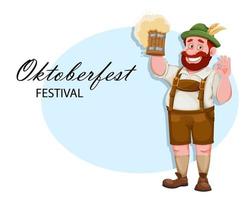 homme en vêtements bavarois. fête de la bière oktoberfest vecteur