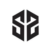 création de logo créatif lettre sz vecteur